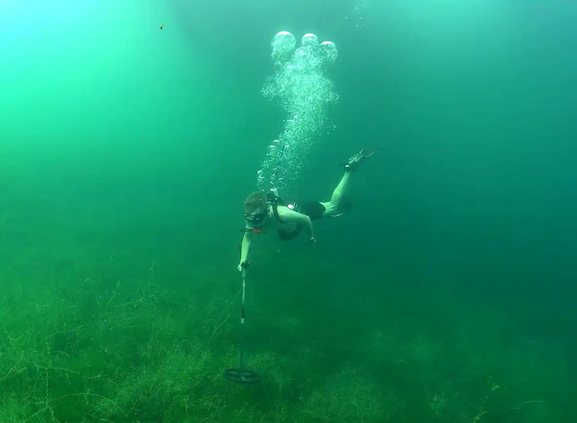 Wattsuche bei Niedrigwasser mit Detektor und Wattfüßlinge